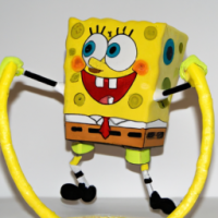 Spongebob die met een hullahoop speelt